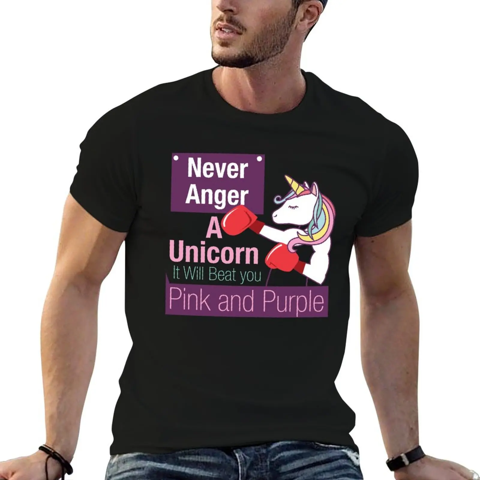 Never annoy a unicorn T-Shirt vintage graphic tee custom t shirt mens graphic t-shirts big and tall