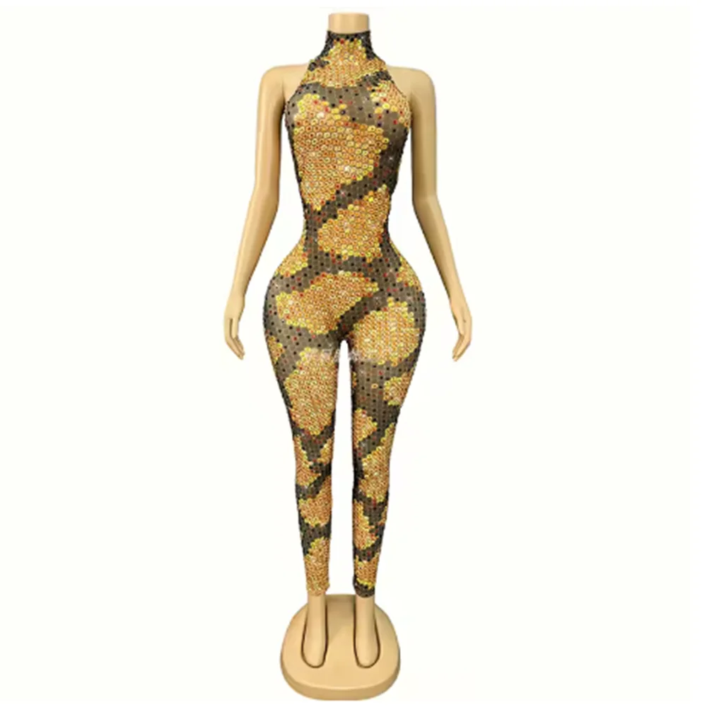 2025 feminino brilhante strass bodysuit cantor palco glitter trajes modelo mostrar desempenho roupa boate festa clubwear yk