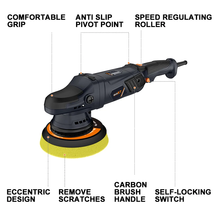 Wholesale MAXXT 7104 15mm Dual Action Random Orbital Polisher Machine with Screen for Car Care Detailing