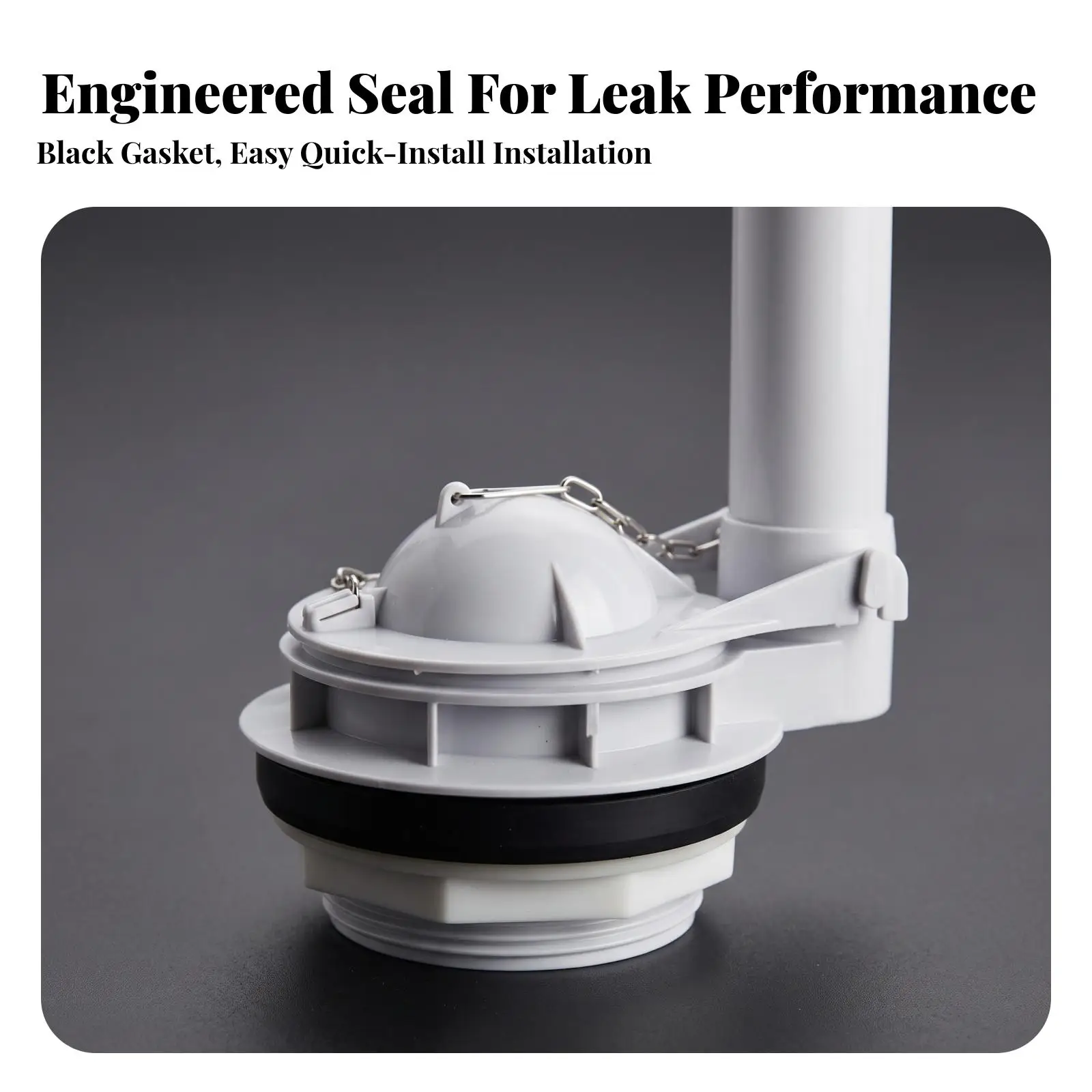 Toilet Bowl Drain Valve 3 Inch Flush Mechanism Replacement Part for Toilet Tank Repair Kit with Overflow Tube