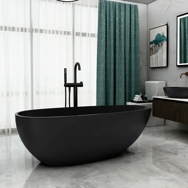 European Style Large Acrylic Material Bathtub, Freestanding Bathtub, High-value Comfortable Soaking Experience