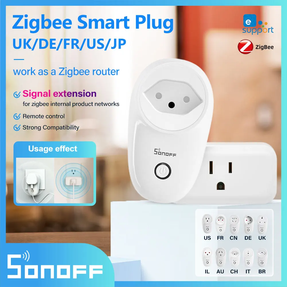 SONOFF Smart Socket WIFI/Zigbee Plug S31 S40 LITE US Standard Electrical Outlet Power Monitor Work With Alexa Google Ewelink App