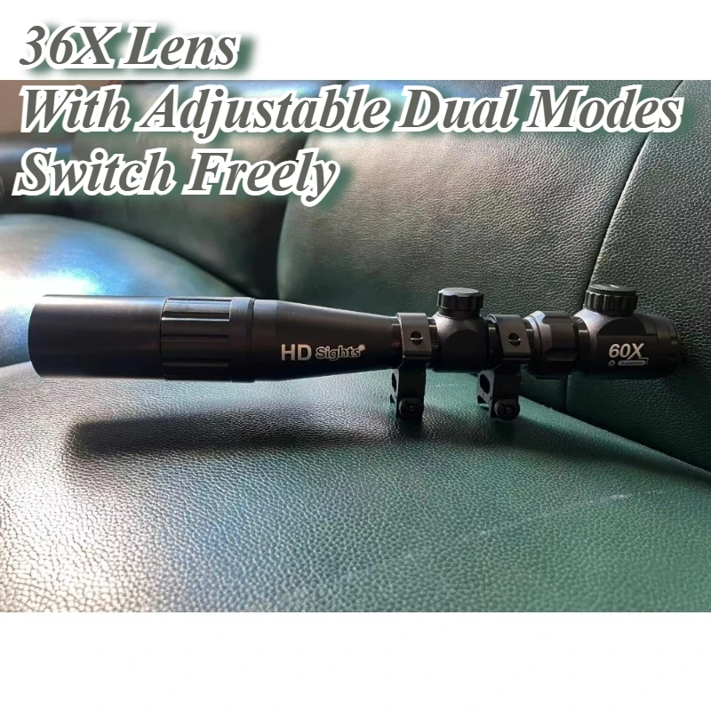 

2026 Прицел с 36-кратным зумом, удлиненное зеркало, двойной кронштейн, рельсовое крепление, реальные изображения снимков, пистолет для мягких пуль типа «Ананас», детская игрушка, декоративная деталь