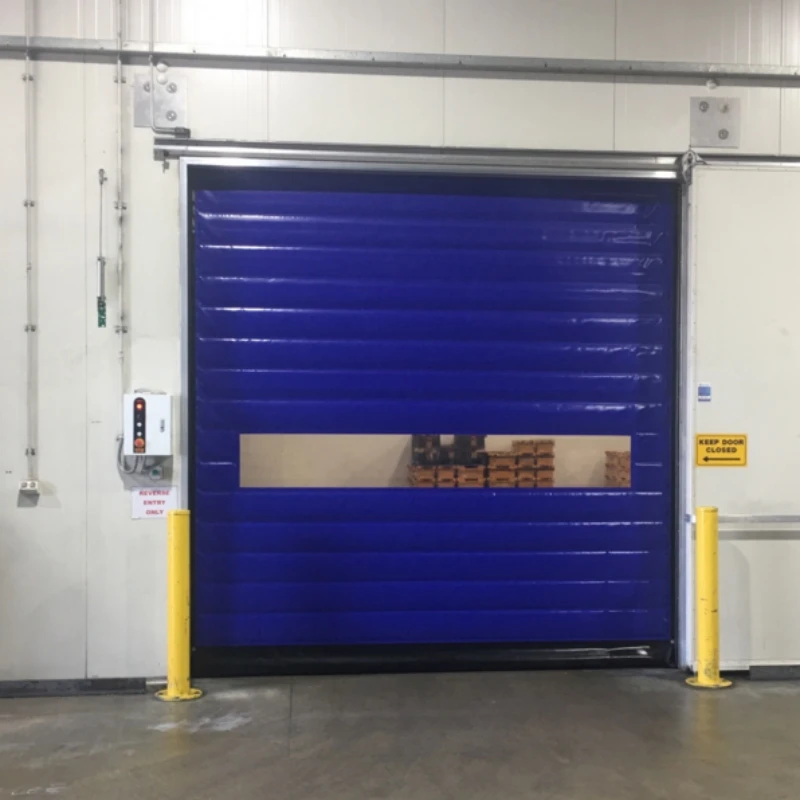 Fast PVC Industrial Doors High Speed Zipper Door Rolling Automatic Reset Self Recovery Cold Storage Refrigerated Warehouse