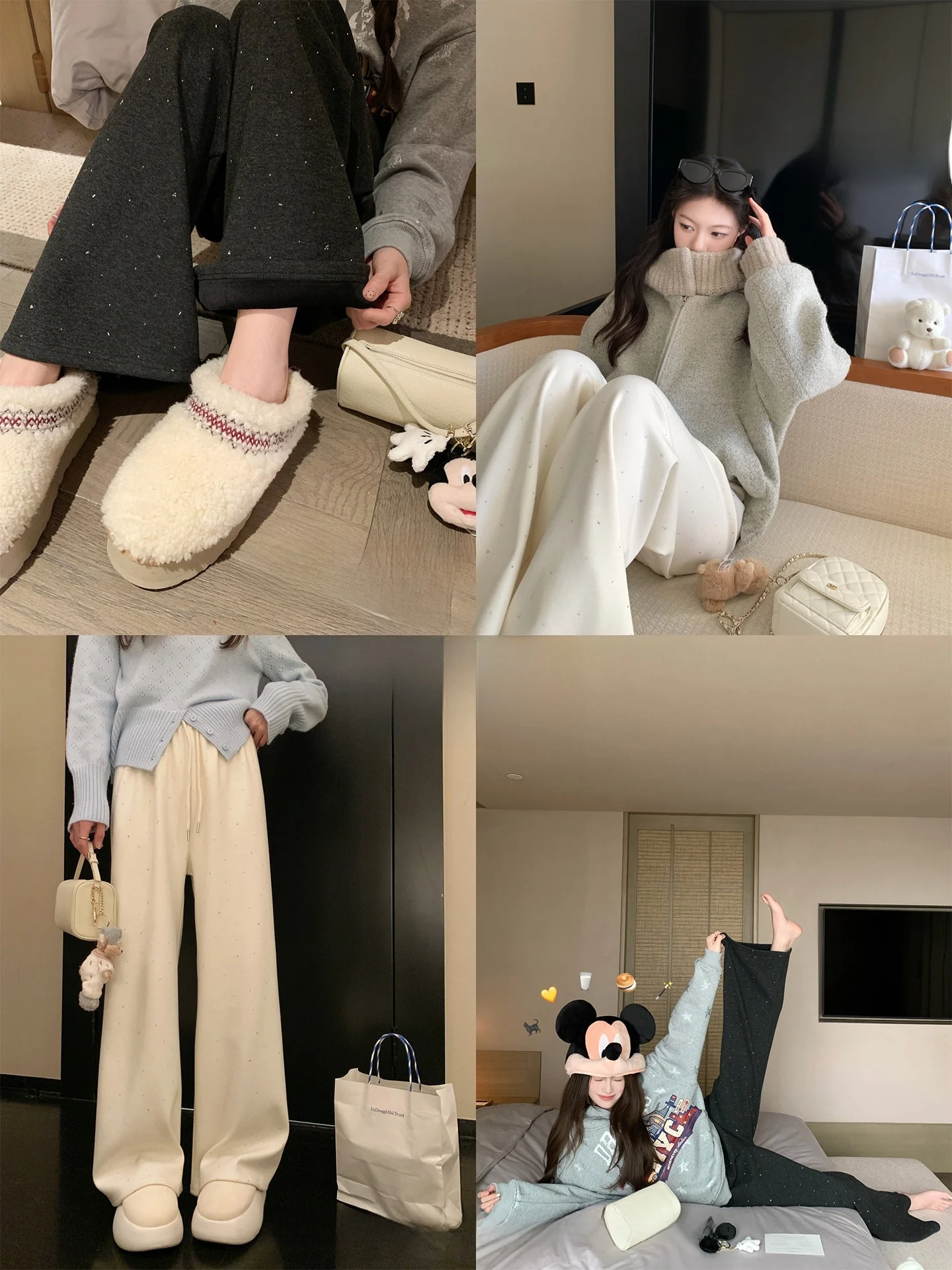 

Широкие брюки из шерсти с ручной вышивкой, на резинке, в пол, женские, из другого материала, с завышенной талией