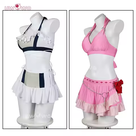 UWOWO Collab Series: FF-7 Tifaa Aerithh Swimsuit Cosplay Costume Summer Costume Halloween Costume