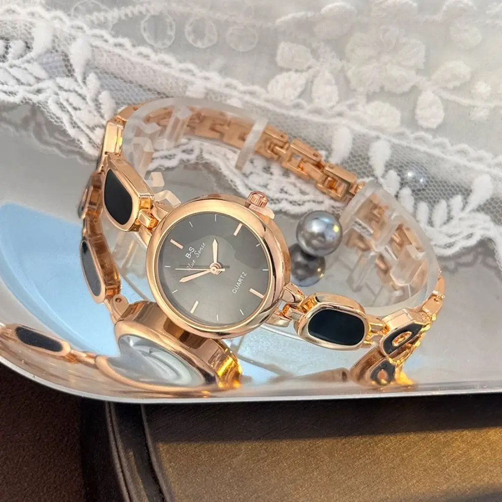 New Irregular Bracelet Watch Button Design Elegant Quartz Watch Metal Gift Wristwatch Women