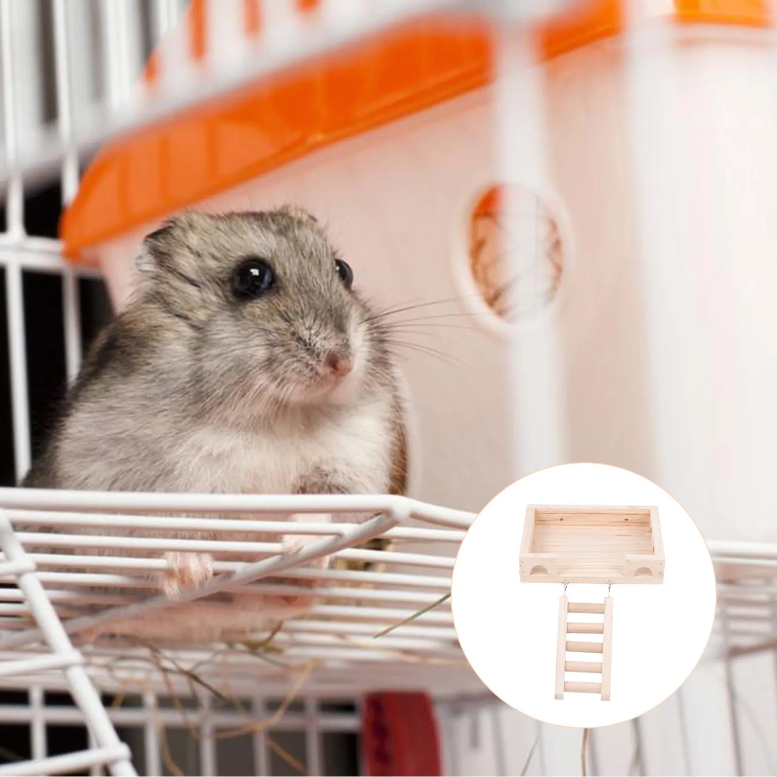 

Hamster Platform St Smooth Surface Rounded Edge Safe Chew Play Pet Wooden Platform Hamster Toy Accessories