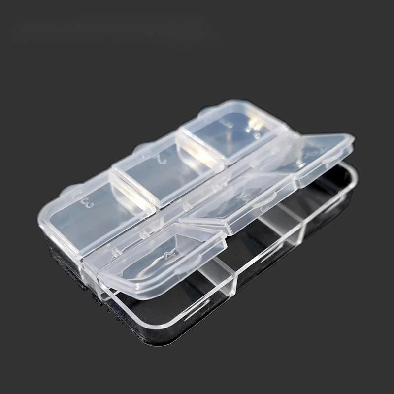 6pcs/set 6/12 Grids Nail Art Decorations Storage Case Empty Container Gems Glitter Beads Rhinestones Box