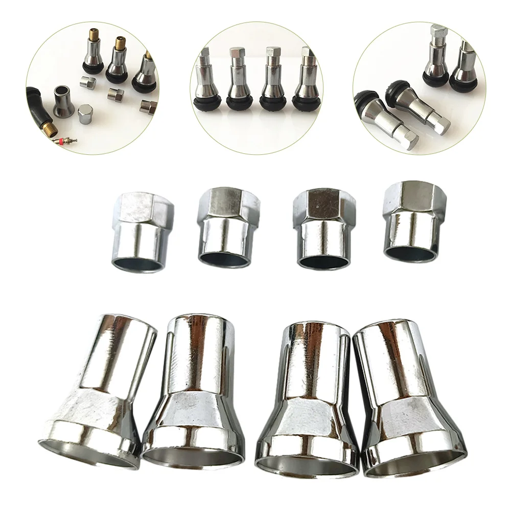 4 Sets TPMS Tire Valve Stem Cap with Sleeve Cover Chrome American Car and Truck valve stem covers valve stem caps