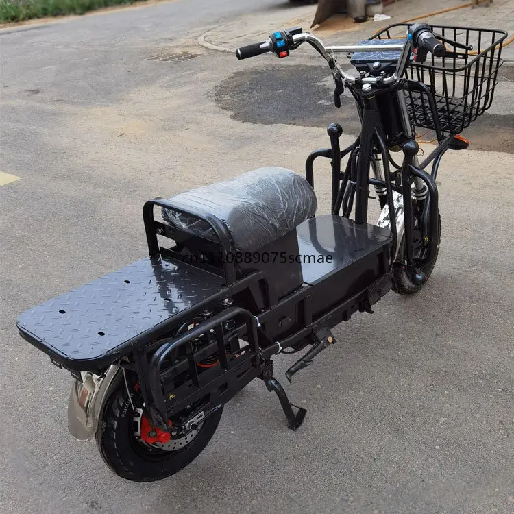 60V 72V Heavy‑Duty Electric Cargo Scooter, Iron Frame Delivery E‑Motorcycle For Take‑out Food, Express Parcel Haulage