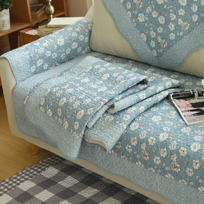 New Spring Summer Floral Pattern Sofa Cover Mat Pillow Fashion Comfortable Non-slip Sofa Towel L-shaped Furniture Back Sofa Case