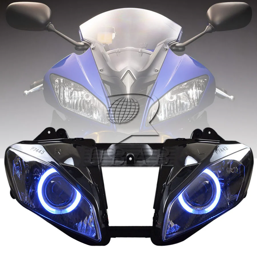 

Motorcycle Blue Angel Custom Projector Conversion Headlight HID Assembled Headlight Fits For Yamaha YZF-R6 2008-2016