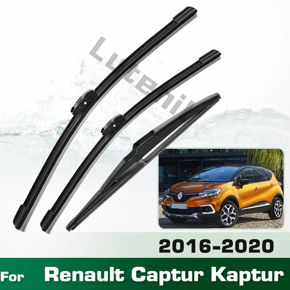 

For Renault Captur Kaptur 2016 - 2020 wiper LHD Front & Rear Wiper Blades Set Windshield Windscreen Window 26"+16"+12"