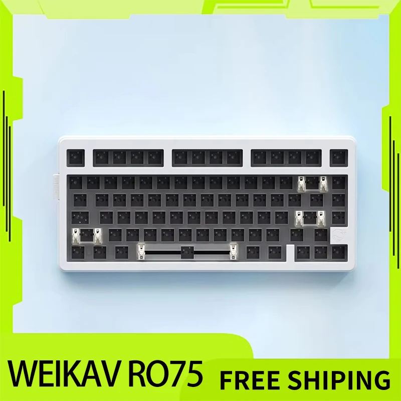 Weikav Ro75 Mechanical Keyboard Kit Wired Aluminium Alloy Rgb Custom Qmk/Via Quick Dismantling Structure Keyboard For Accessory