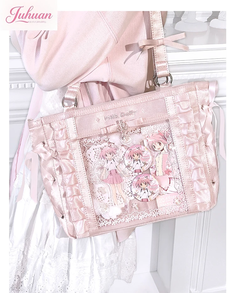 

Japanese Mine Series Mass-produced Sweet Itabags Shoulder Bag Solid Color Versatile Large-capacity Zipper Square Bag Handbag