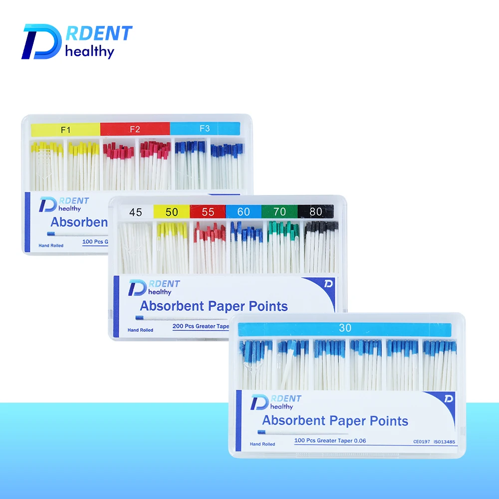 Sterile CE Absorbent Paper Points, Taper 02/04/06/F, 2/3 Boxes Kit for Root Canal Endodontic Therapy, by DrdenT