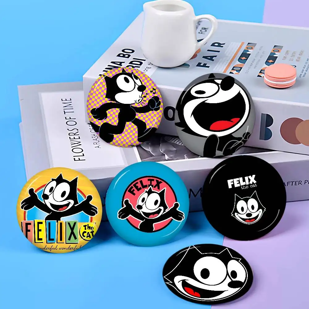 Vintage Cartoon F-Felix T-The C-Cat 32/44/58MM Customizable Button Pins Cute Funny Creative Badge Decor Gifts for Friends
