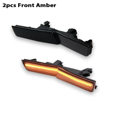 Светодиодные боковые габаритные фонари iJDM Amber/Red (янтарный/красный) для Dodge Challenger SRT Hellcat Widebody 2015-2022 годов выпуска, замена штатных габаритных фонарей.