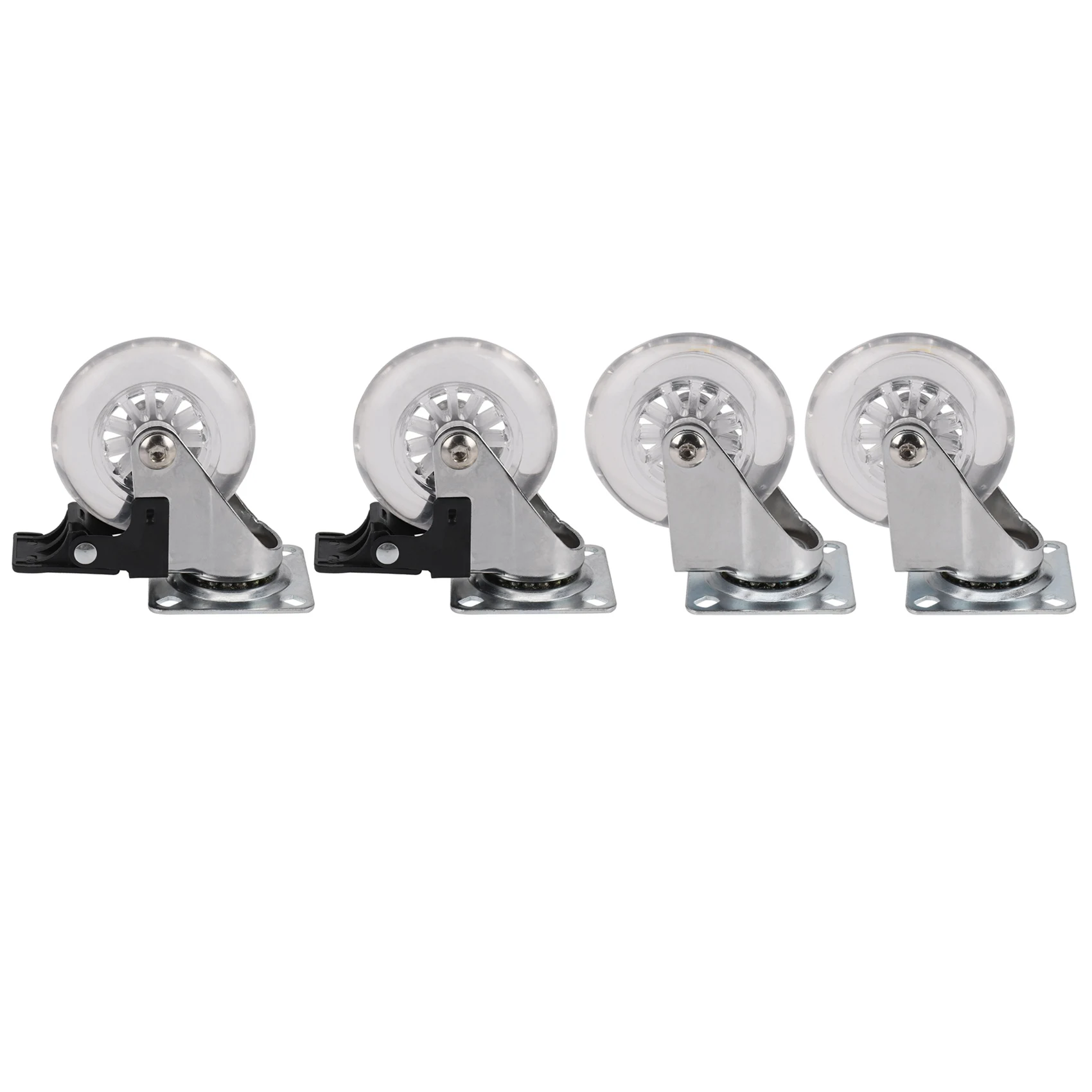 

AA81-4 X Heavy Duty 75Mm Swivel Castor Wheels Trolley Furniture Caster With Brakes - Load Capacity 100Kg Per Wheel (Set Of 2 X S