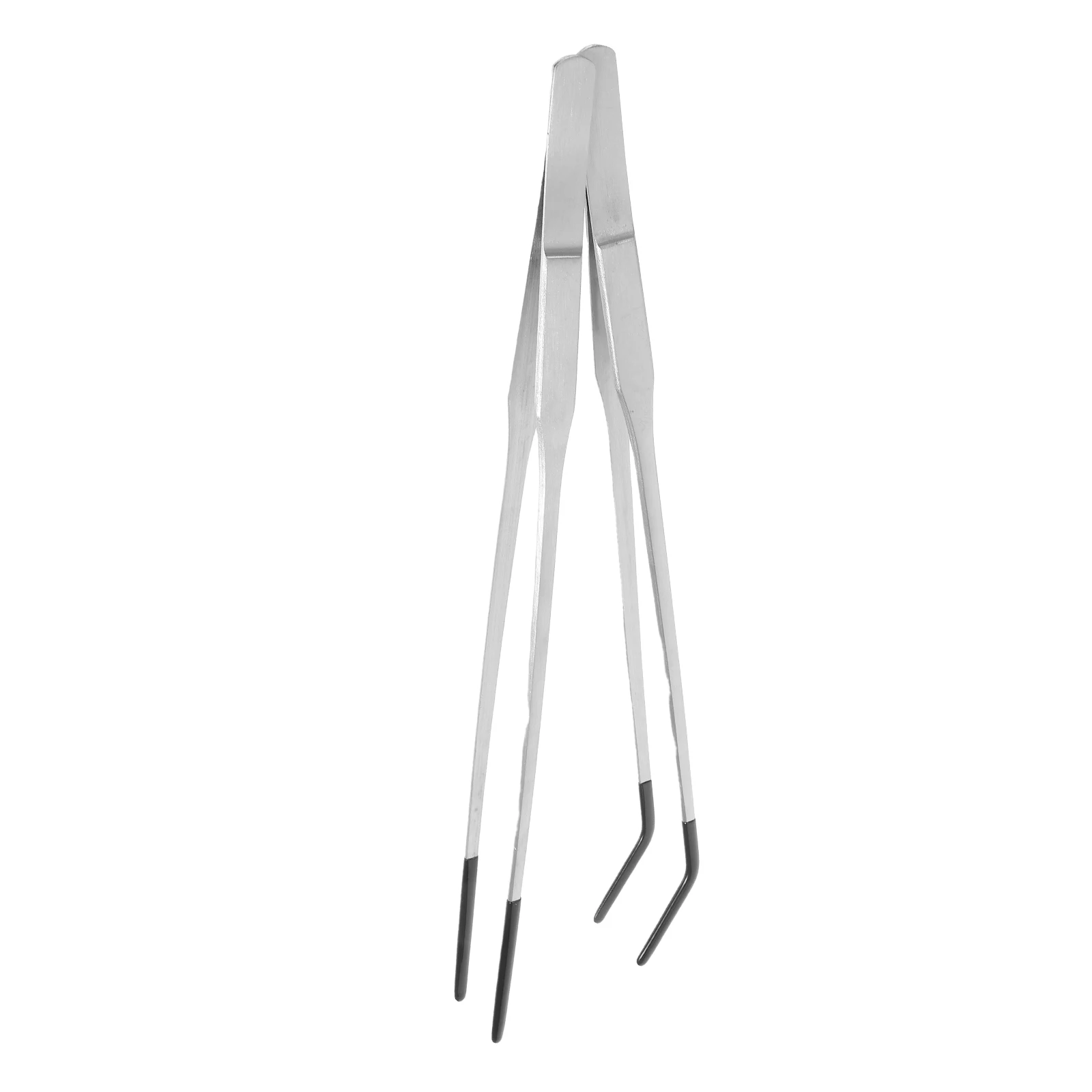 2 قطعة ملقط تغذية الزواحف الفولاذ المقاوم للصدأ المطاط نصائح منحني ملاقط طويلة لثعبان الهامستر أبو بريص حوض السمك تررم لوازم