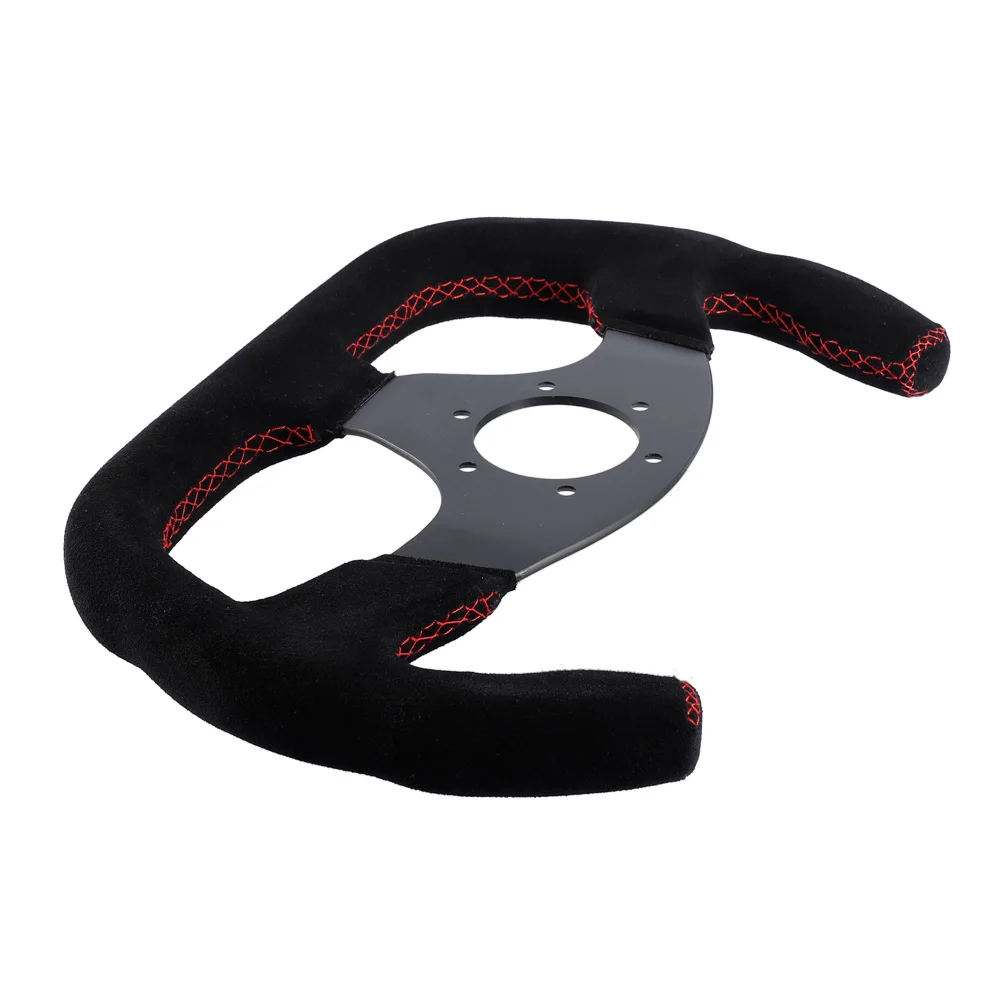 325mm Flat GT Steering Wheel Suede Racing Car/Game Rims Anodized Aluminum Black with Horn Button