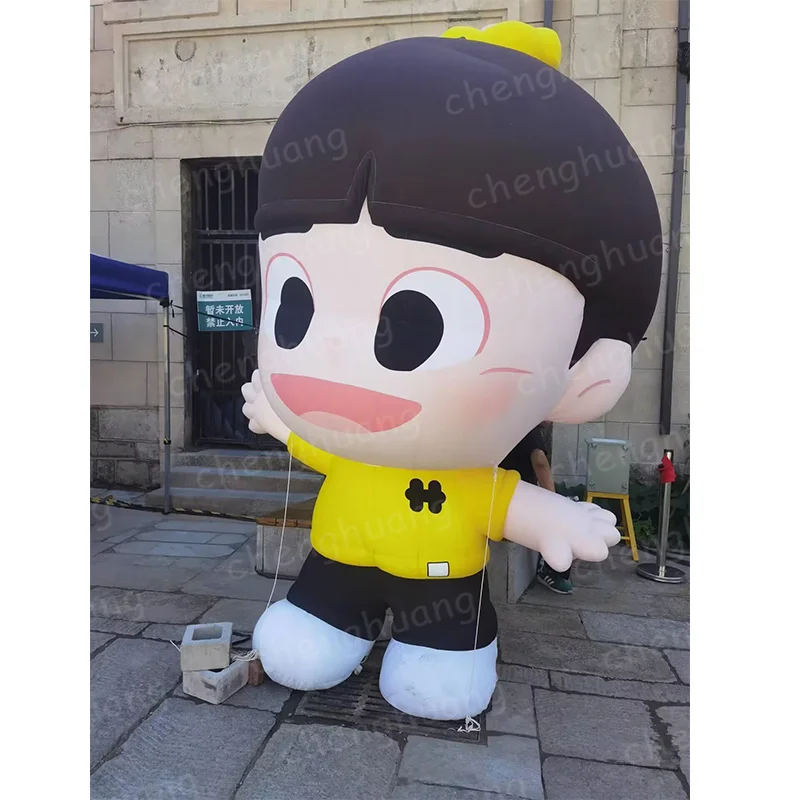 Muñecas inflables con sopladores, centro comercial al aire libre, decoración de actividades de área cuadrada y escénica y accesorios de desviación de tráfico