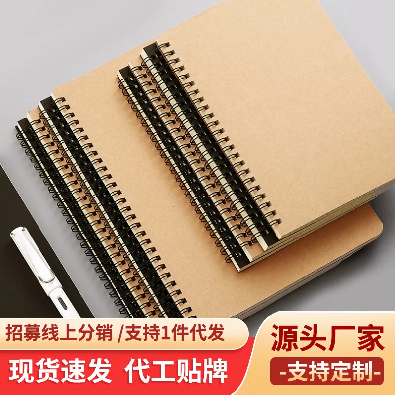 60 Sheets B5 Coil Cowhide Black Card Notebook Business Office Notepad Student Creative Exercise Book Office Notebook
