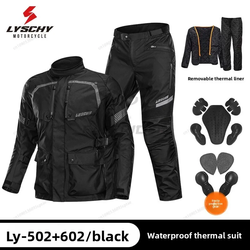 Thunder Wing Motorcycle Riding Suit Men's Winter Warm Waterproof Locomotive Rider Travel Rally Suit Four Seasons Large Size