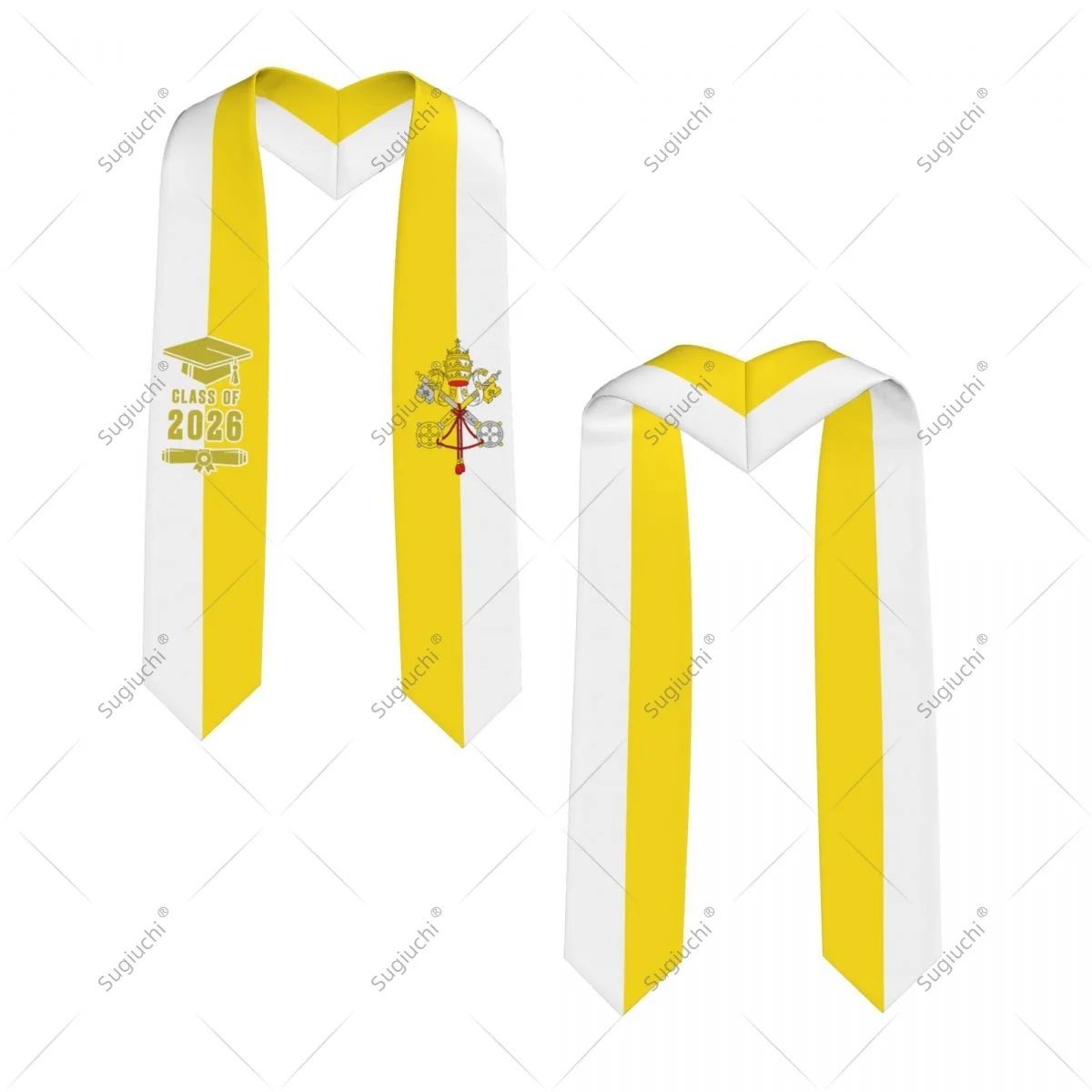

Vatican City Flag Class Of 2026 Graduation Stole Sash Scarf For International Students Proud Ceremony Adult Unisex