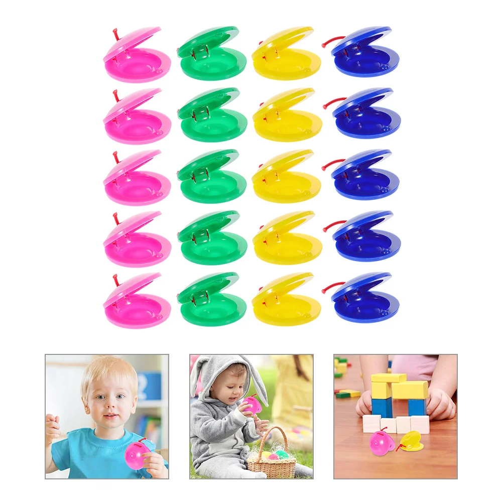 20 Pcs Percussion Soundboard Kids Toys Castanet Clapper Castanets Bulk Music Finger Small for Toddler Instrument Party Favors