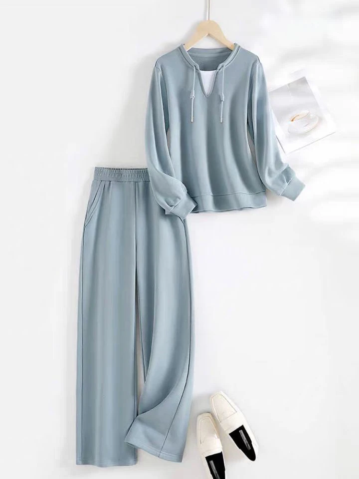 

Spring Autumn Sweatshirt Sportswear Set Women Casual Loose Fashionable Anti-Aging Long Sleeve round Neck Hoodie And Pants