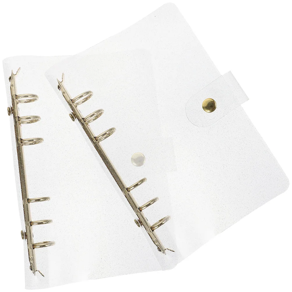 

A6 Gold Transparent PVC 6 Ring Binder Covers Notebook Shell Planner Binders Clear Document Folders Kawaii Notebooks Travel H
