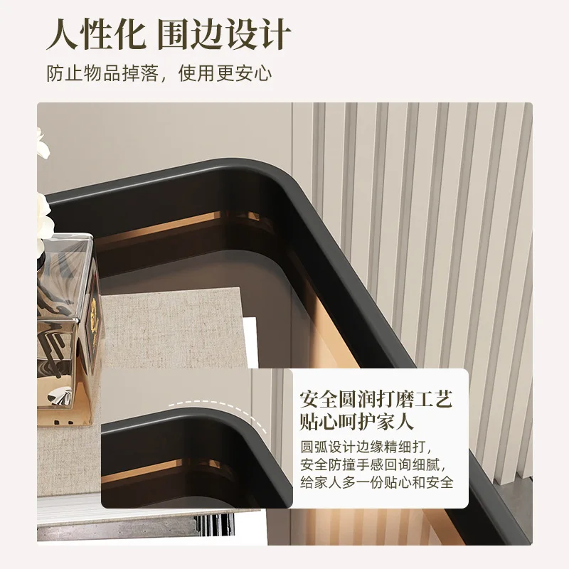 Movable coffee table simple high-end side cabinet light luxury living room Italian minimalist new