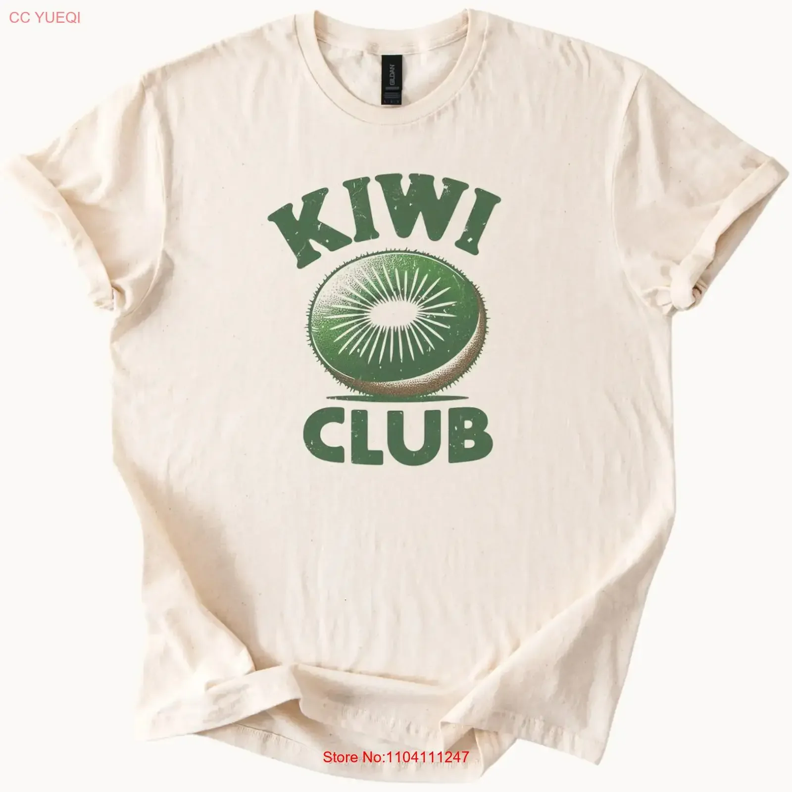 Kiwi Club T Shirt Fun Fruit Lover Unique Slice vintage Washed Stretched Breathable designer clothes Unisex Comfortable Casual