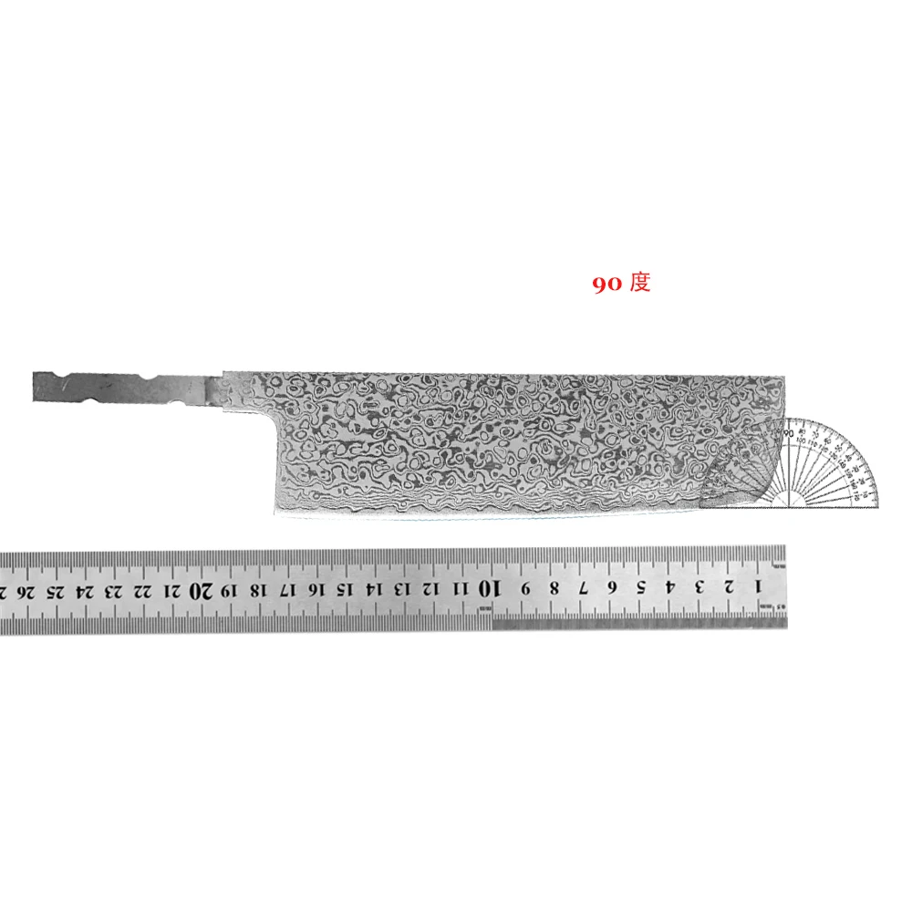 Real Damascus Steel Knife Blank DIY Custom Kitchen Chef Knife Blade Handmade Forging OEM/ODM Foundry Production Custom Logo