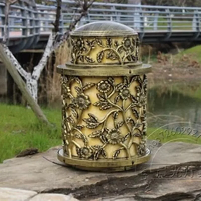 Lampada da parete a LED per cancello da giardino, lampada da parete per esterni a colonna, fiore della villa