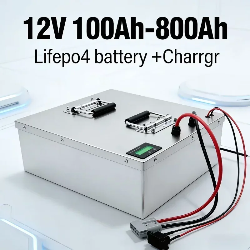 12V 80Ah-1000Ah LiFePO4 Deep Cycle Battery with BMS for Off-Grid Solar, RV, Marine, Golf Cart, Camping & Home Backup