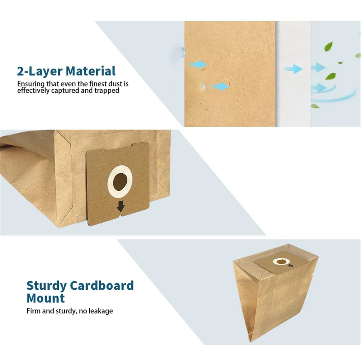 15 عبوة من أكياس المكنسة الكهربائية الكلاسيكية المتوافقة مع مكنسة Bissell Zing 4122، 2154، 1668، جزء كيس الغبار البديل