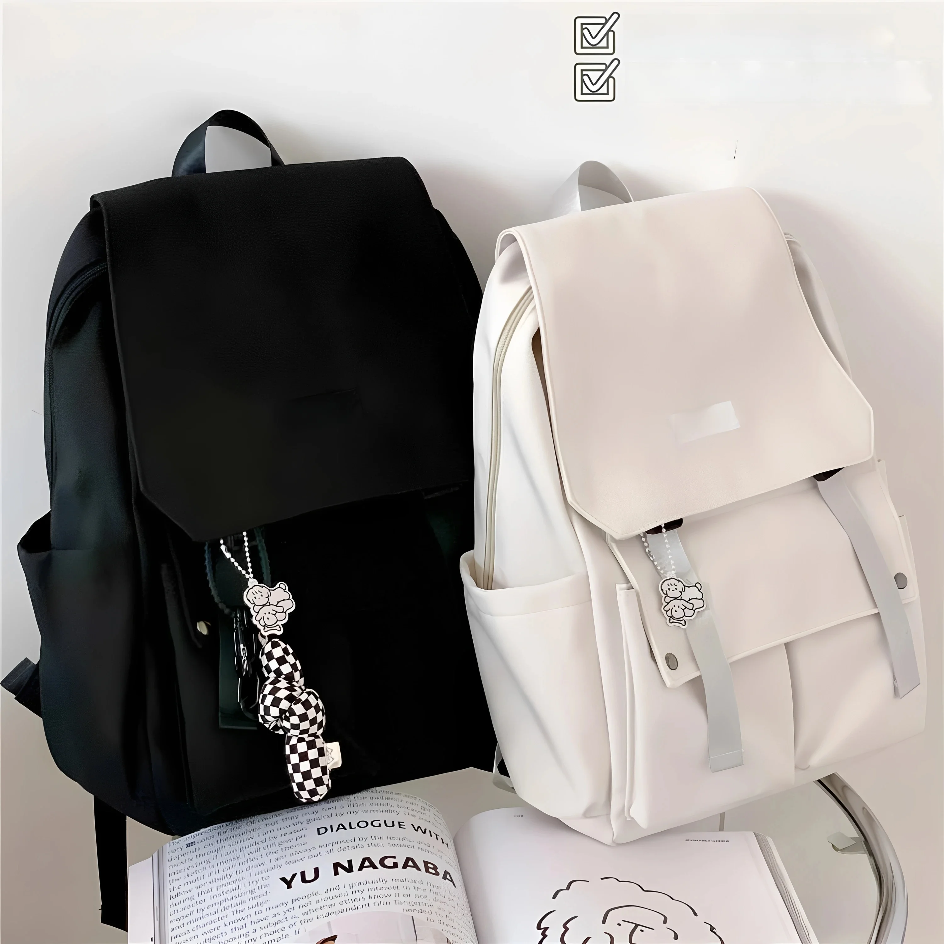 Unisex Street Style High Capacity Backpack for Junior And High School Students Soft Material with Inner Partition Waterproof