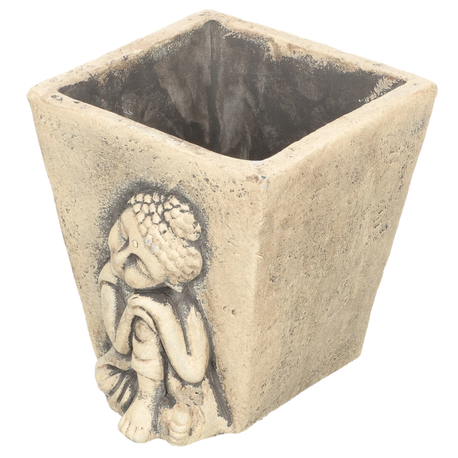 

Buddha's Head Cement Planter for Indoor Succulents Large Size Durable Reusable Creative Home Decor Flowerpot Gardening Gift