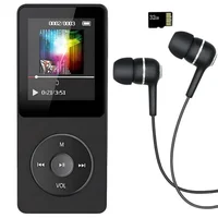 Reproductor de MP3, reproductor de música con tarjeta Micro SD de 32 GB, auricular, altavoz incorporado/reproducción de vídeo/grabadora de voz, compatible con hasta 128 GB