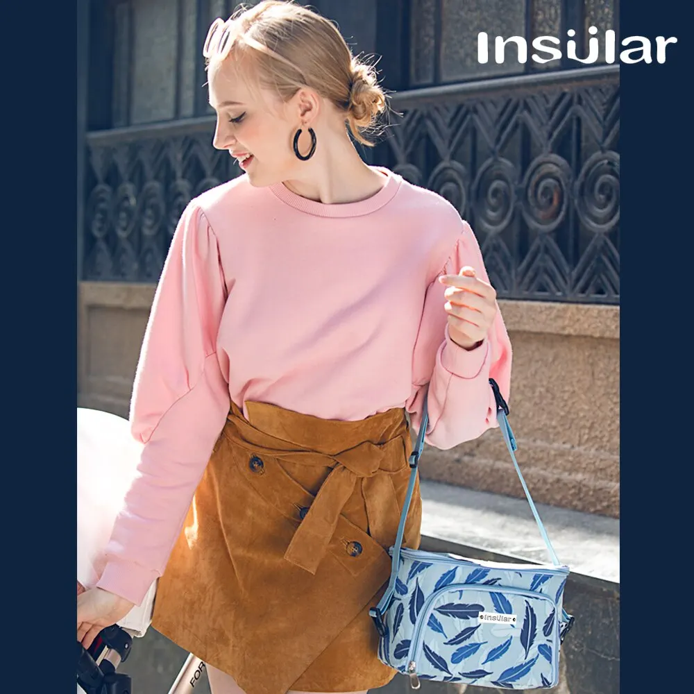INSULAR Portable Thermal Insulated Baby Diaper Bag 600D Polyester Stroller Hanging Travel Mommy Storage Organizer view 6
