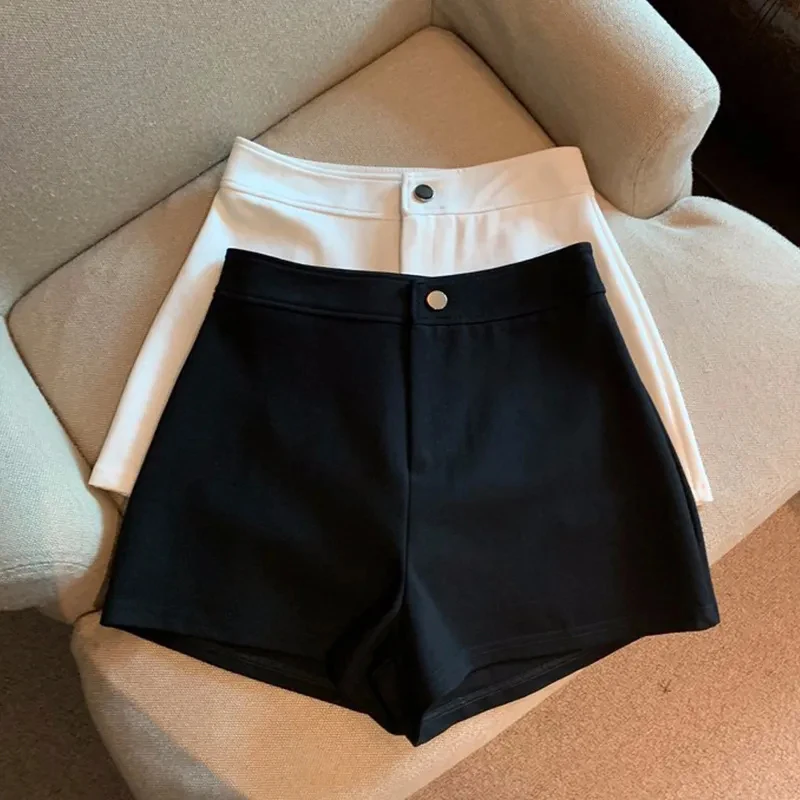 100% Cotton Women Shorts White Summer High Waist Slim Dance Shorts Y2K 90S Sexy Female Shorts Streetwear