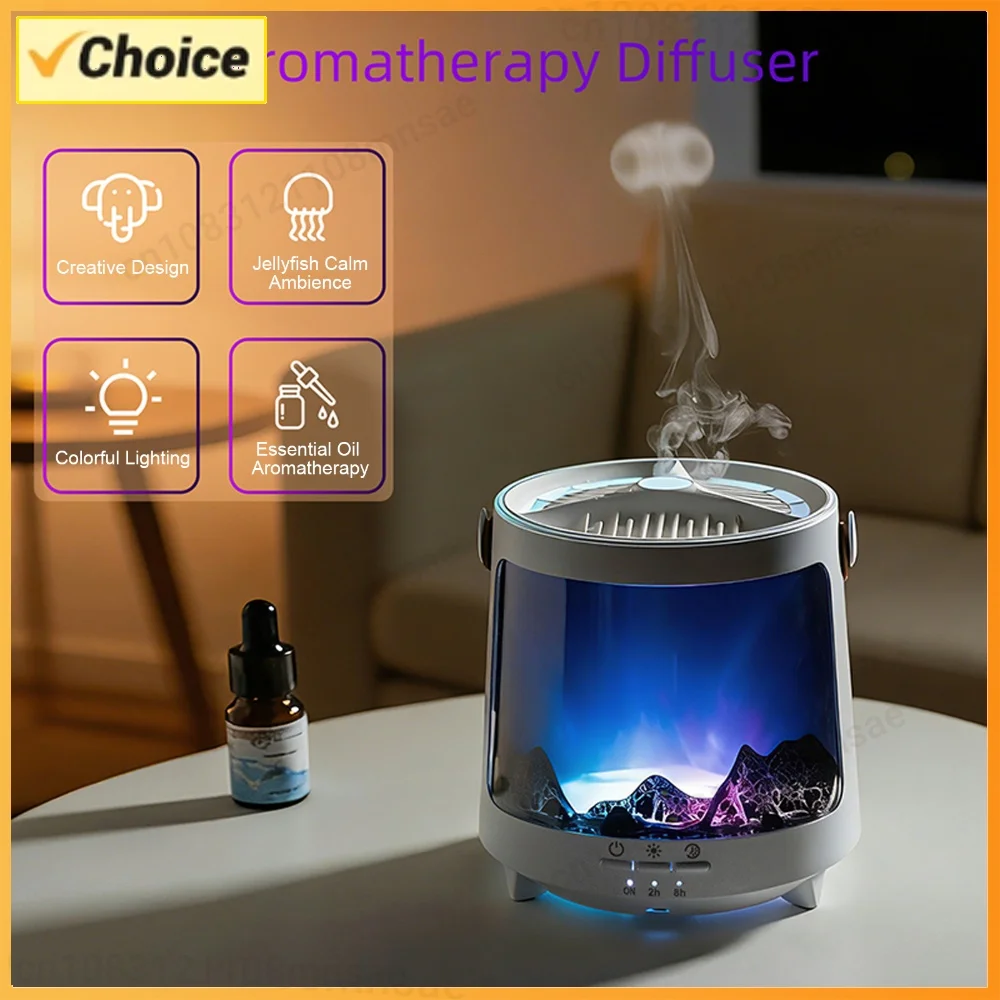 Bedroom Humidifier Aroma Diffuser 300ml Aurora 7 Color LED Auto Shut-off Timer Type-C Quiet