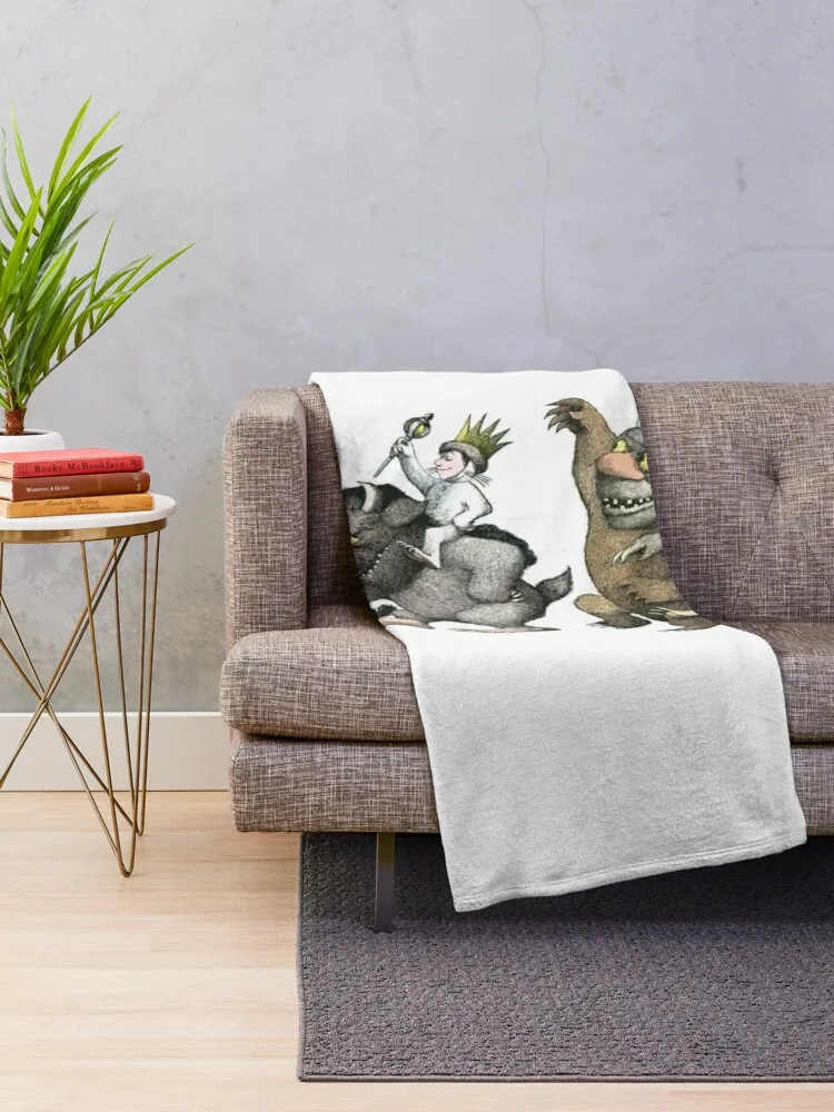 Wild Things Romp Graphic Throw Blanket throw and blanket from fluff blanket for travel light