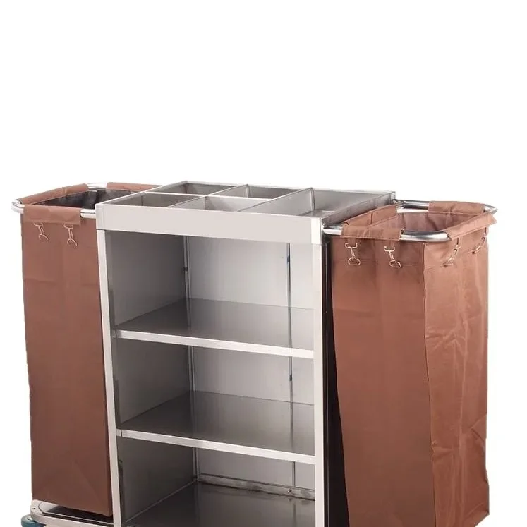 

Hotel linen cart, stainless steel cleaning, room service truck