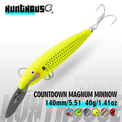 Imagen 1 del producto Hunthouse Minnow señuelo de pesca cuenta atrás Magnum Wobblers hundimiento Trolling cebo duro 140mm 40g agua salada Artificial para azul atún