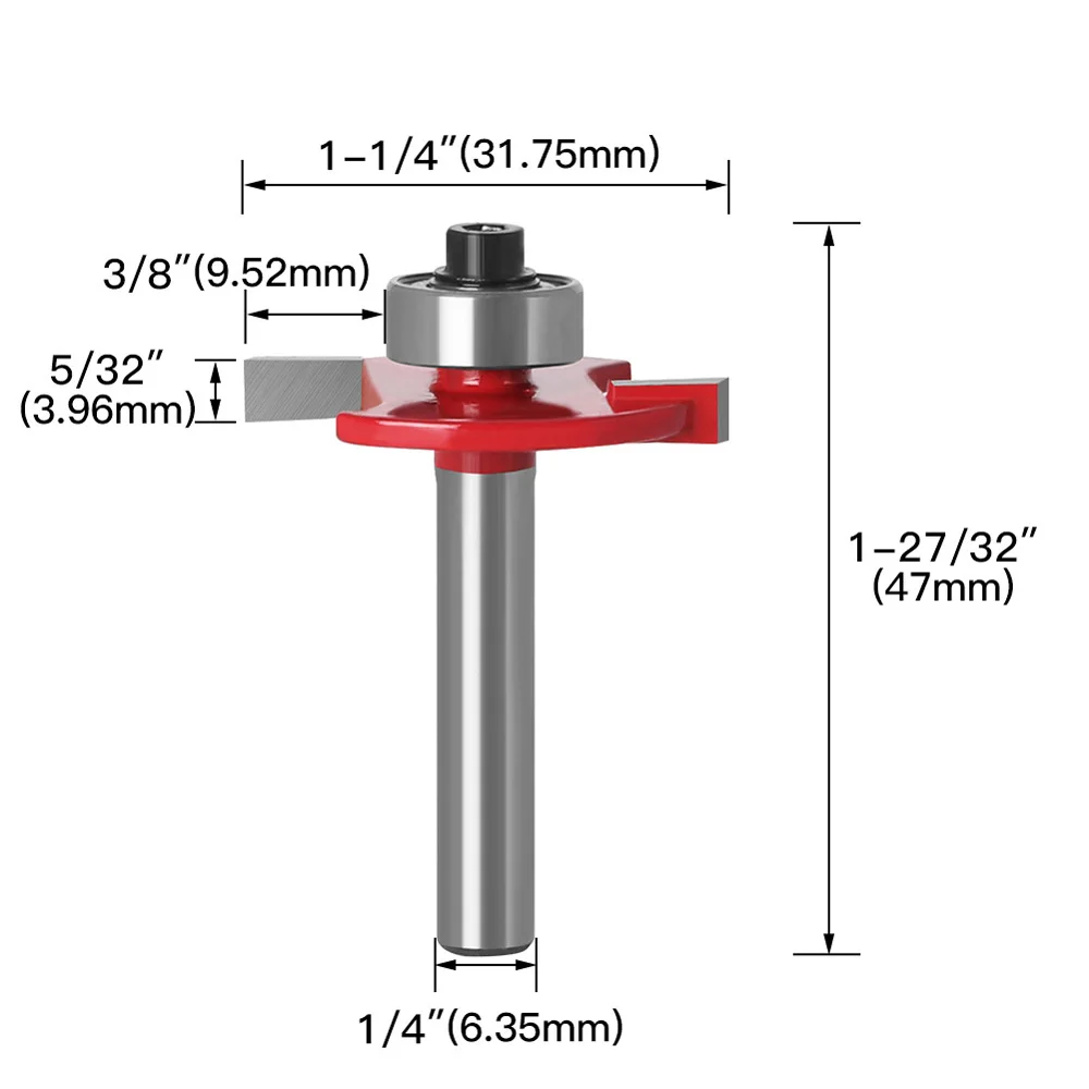 1PC 1/4" 6.35MM Shank Milling Cutter Wood Carving T-Type Biscuit Joint Slot Cutter Jointing Slotting Router Bit Cutter Working