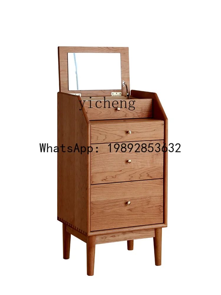 

X4 Dressing Table Bedroom Cherry Wood Storage Cabinet Modern Minimalist Small Apartment Makeup Table